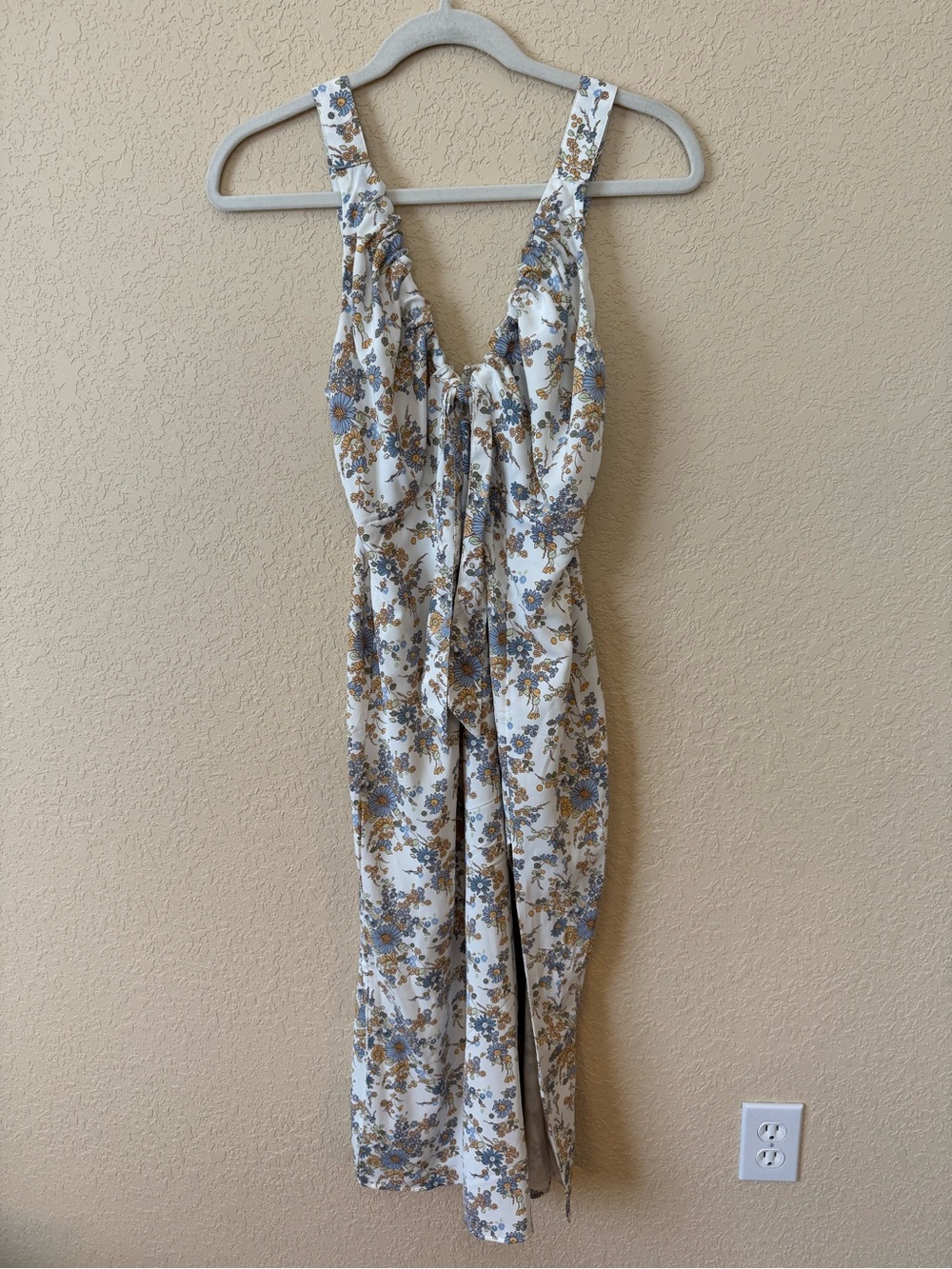 Abercrombie & Fitch Floral Tie Front Midi Dress | Cottagecore, Size SP - Picture 2 of 11